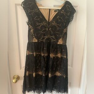 Blu Pepper Black Lace Overlay Dress